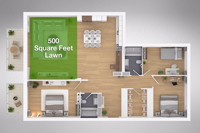 how big is 500 square feet