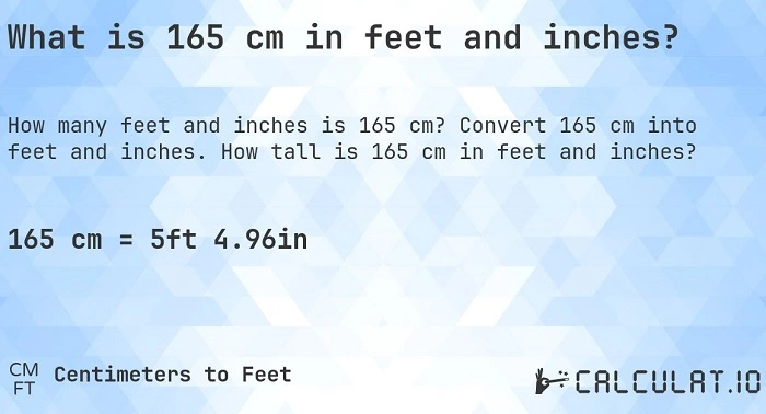 165 Cm In Feet 2