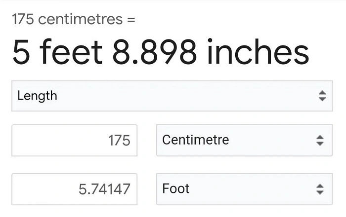165 Cm In Feet 3