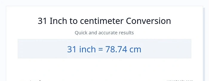Converting 31 Inches