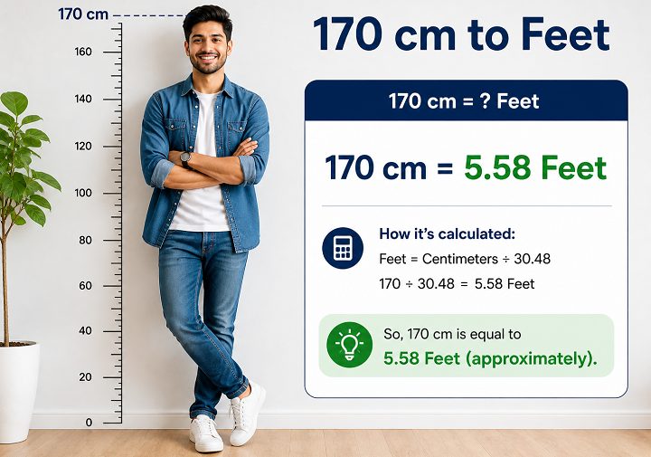 170 cm to feet