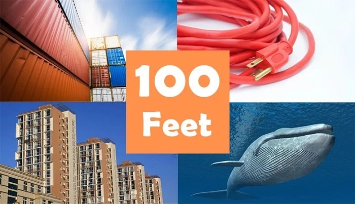 How tall is 100 feet compared to buildingsfr