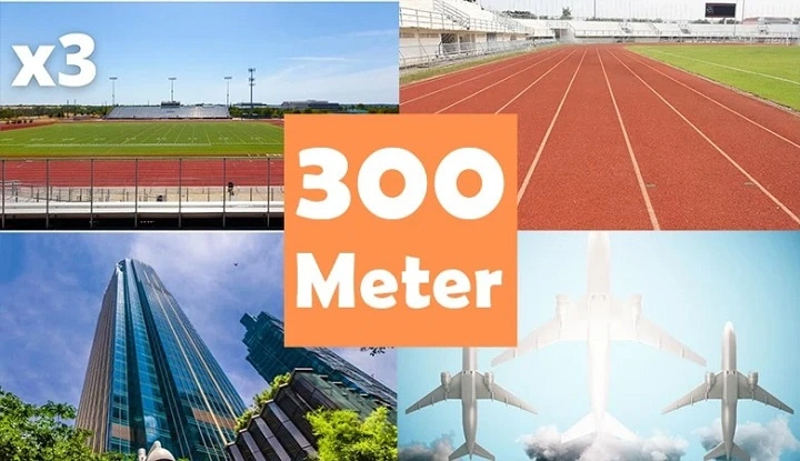 how far is 300 m