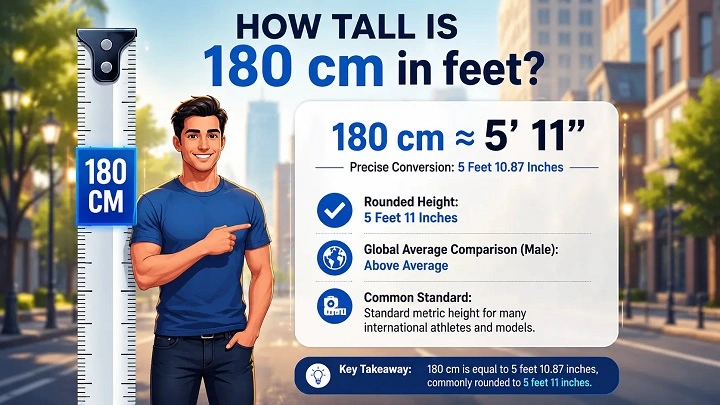 How Tall Is 180 Cm in Feet