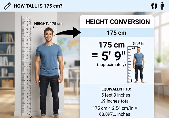 how tall is 175 cm in feet e1783576432556