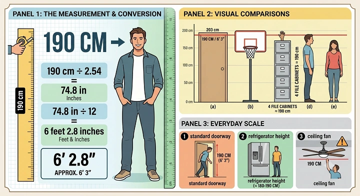 how tall is 190 cm