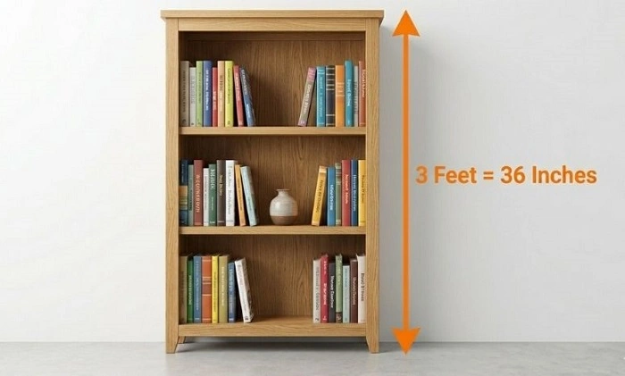 how tall is 36 inches in feet 3
