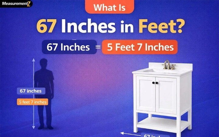 how tall is 67 inches in feet