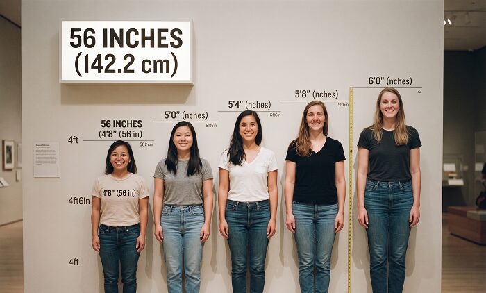 56 inches compared to other heights