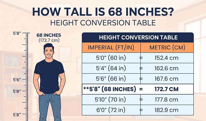 How Tall 68 Inches Conversion Table