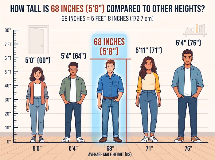 How Tall Is 68 Inches Compared to Other Heights