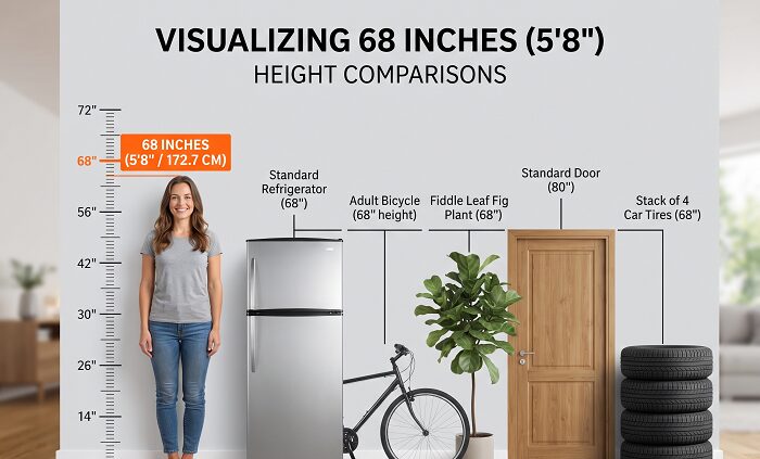 How Tall Is 68 Inches Comparison to Objects
