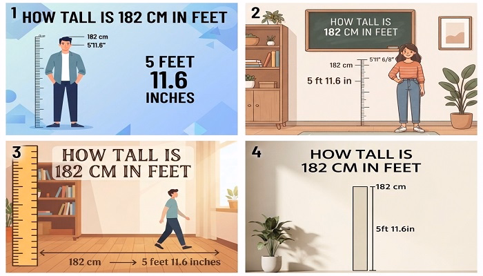 how tall is 182 cm in feet 1