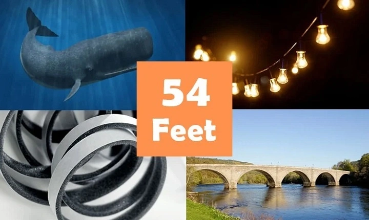 how tall is 54 inches in feet 1