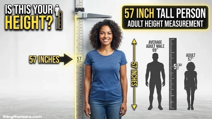 how tall is 57 inches in feet