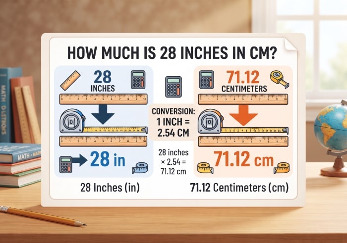 How Much Is 28 Inches In Cm
