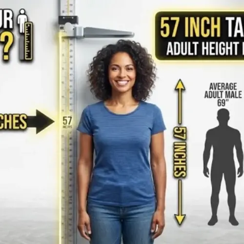 how tall is 57 inches in feet